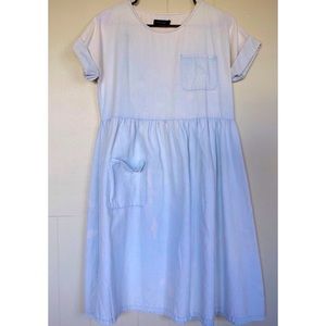 ROOLEE soft blue/white S dress with pocket